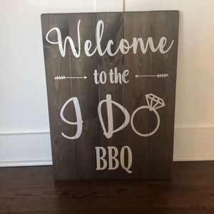 I Do BBQ wood sign